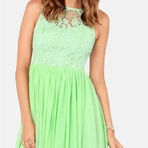 Mint Green Lace Dress- Mint Color